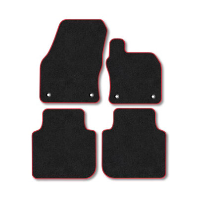 Car Mat Co Skoda Kodiaq (2016+) Premium Car Mats Tufted-Pile Carpet Red Trim Tailored Fit Car Accessories Durable Set from B&Q
