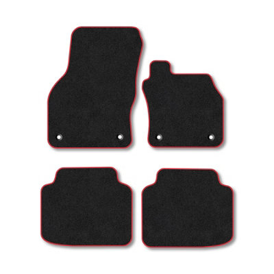 Car Mat Co Skoda Superb (2015+) Premium Car Mats Tufted-Pile Carpet Red Trim Tailored Fit Car Accessories Durable Set from B&Q