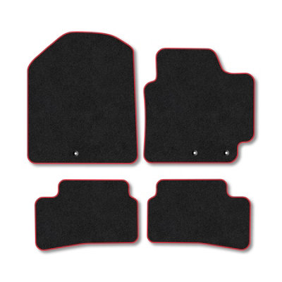 Car Mat Co Kia Stonic (2017+) Premium Car Mats Tufted-Pile Carpet Red Trim Tailored Fit Car Accessories Durable Set from B&Q