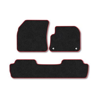 B&Q -  Peugeot 5008 (2017-2024) Premium Car Mats Tufted-Pile Carpet Red Trim Tailored Fit Car Accessories Durable Set