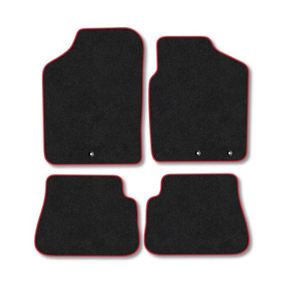 Car Mat Co Kia Picanto (2009-2011) Premium Car Mats Tufted-Pile Carpet Red Trim Tailored Fit Car Accessories Durable Set from B&Q