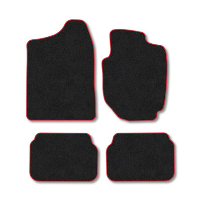 B&Q -  Suzuki Jimny (1998-2018) (Auto) Premium Car Mats Tufted-Pile Carpet Red Trim Tailored Fit Car Accessories Durable Set