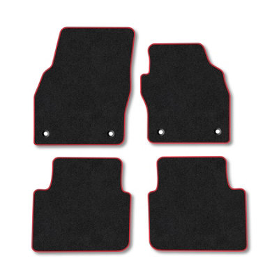 Car Mat Co Skoda Kamiq (2017+) Premium Car Mats Tufted-Pile Carpet Red Trim Tailored Fit Car Accessories Durable Set from B&Q