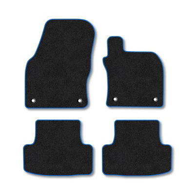 Car Mat Co Skoda Karoq (2017+) Premium Car Mats Tufted-Pile Carpet Blue Trim Tailored Fit Car Accessories Durable Set from B&Q