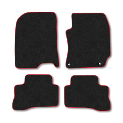 Car Mat Co Hyundai Kona (2020-2023)  Hybrid Premium Car Mats Tufted-Pile Carpet Red Trim Tailored Fit Car Accessories Durable Set from B&Q