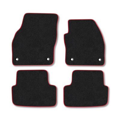 Car Mat Co Skoda Fabia (2021+) Premium Car Mats Tufted-Pile Carpet Red Trim Tailored Fit Car Accessories Durable Set from B&Q