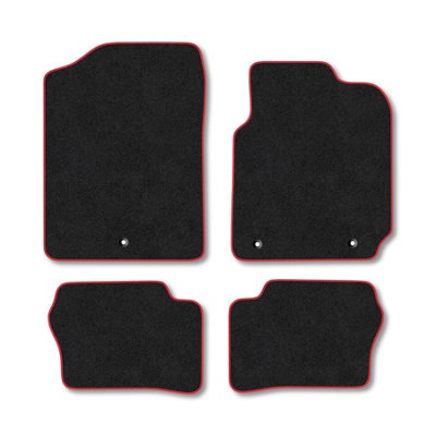 Car Mat Co Kia Picanto (2017+) Premium Car Mats Tufted-Pile Carpet Red Trim Tailored Fit Car Accessories Durable Set from B&Q