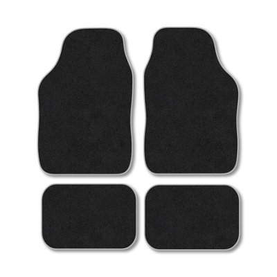 Car Mat Co Universal Mats Premium Car Mats Tufted-Pile Carpet Grey Trim Tailored Fit Car Accessories Durable Set from B&Q