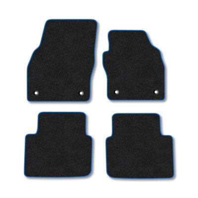 Car Mat Co Skoda Scala (2019+) Premium Car Mats Tufted-Pile Carpet Blue Trim Tailored Fit Car Accessories Durable Set from B&Q