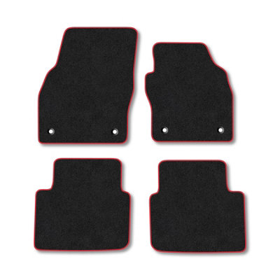 Car Mat Co Skoda Scala (2019+) Premium Car Mats Tufted-Pile Carpet Red Trim Tailored Fit Car Accessories Durable Set from B&Q
