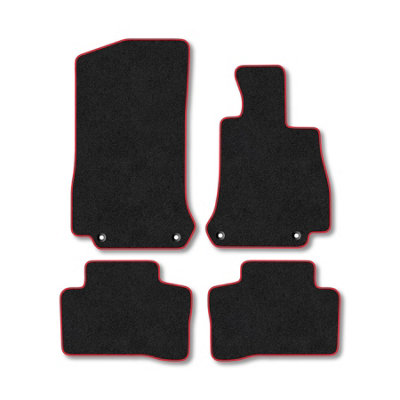 Car Mat Co Mercedes-Benz Eqc (2019+) Premium Car Mats Tufted-Pile Carpet Red Trim Tailored Fit Car Accessories Durable Set from B&Q