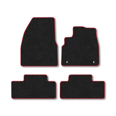 Car Mat Co Renault Megane E-Tech (2022+) Premium Car Mats Tufted-Pile Carpet Red Trim Tailored Fit Car Accessories Durable Set from B&Q