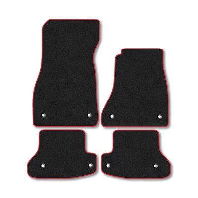Car Mat Co Audi A5 Cabriolet (2016+) Premium Car Mats Tufted-Pile Carpet Red Trim Tailored Fit Car Accessories Durable Set from B&Q