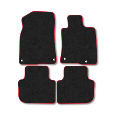Car Mat Co Honda Civic (2022+) Premium Car Mats Tufted-Pile Carpet Red Trim Tailored Fit Car Accessories Durable Set from B&Q
