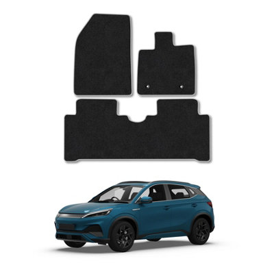 Car Mat Co Byd Atto 3 (2022+) Premium Car Mats Tufted-Pile Carpet Grey Trim Tailored Fit Car Accessories Durable Set from B&Q