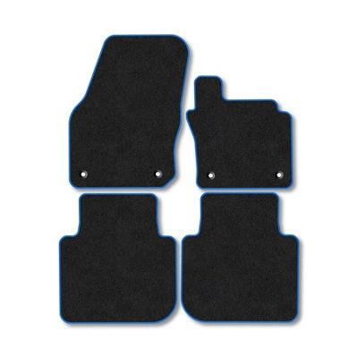 Car Mat Co Skoda Kodiaq (2024+) Premium Car Mats Tufted-Pile Carpet Blue Trim Tailored Fit Car Accessories Durable Set from B&Q