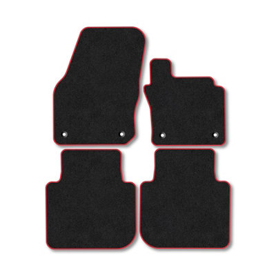Car Mat Co Skoda Kodiaq (2024+) Premium Car Mats Tufted-Pile Carpet Red Trim Tailored Fit Car Accessories Durable Set from B&Q
