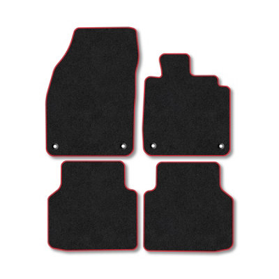 Car Mat Co Skoda Enyaq (2021+) Premium Car Mats Tufted-Pile Carpet Red Trim Tailored Fit Car Accessories Durable Set from B&Q