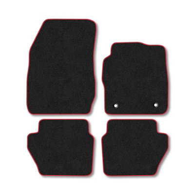 Car Mat Co Ford Fiesta (2011-2017) Premium Car Mats Tufted-Pile Carpet Red Trim Tailored Fit Car Accessories Durable Set from B&Q