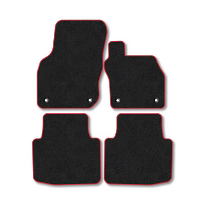 Car Mat Co Skoda Superb Estate (2024+) Premium Car Mats Tufted-Pile Carpet Red Trim Tailored Fit Car Accessories Durable Set from B&Q