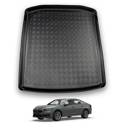 Nomad Skoda Superb (2023+) Boot Liner (Lower Boot Position) Tailored Boot Protector Waterproof Raised Edges Custom Fit Accessory from B&Q