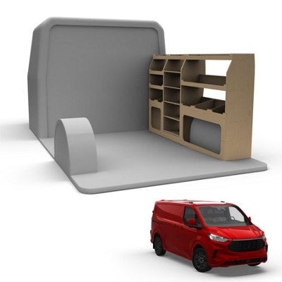 B&Q -  Plywood Racking For Ford Transit Custom (2024+) LwbDriver Side Shelving Xl Storage Unit Fitting Fixtures Included