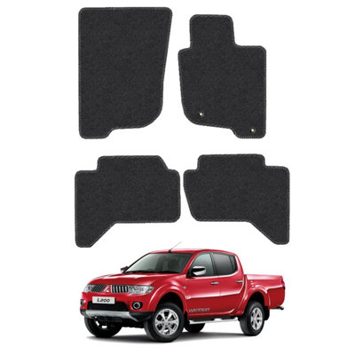 Car Mat Co Mitsubishi L200 (2006-2015) (Double Cab)  Van Mats Tailored Fit Easy-Clean Car Accessories Durable from B&Q