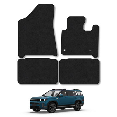 Car Mat Co Hyundai Santa Fe (Hev) 5 Seats 2024+ Car Mats Black Carpet Tailored  Easy Clean from B&Q