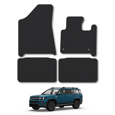 Car Mat Co Hyundai Santa Fe (Hev) (5 Seats) (2024+) Rubber Car Mats Heavy-Duty Tailored Fit from B&Q