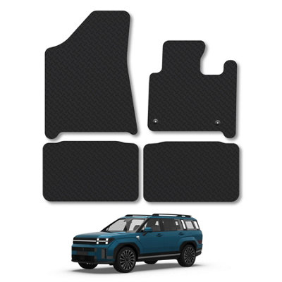 Car Mat Co Hyundai Santa Fe (Hev) (5 Seats) (2024+) Rubber Car Mats Heavy-Duty Tailored Fit from B&Q