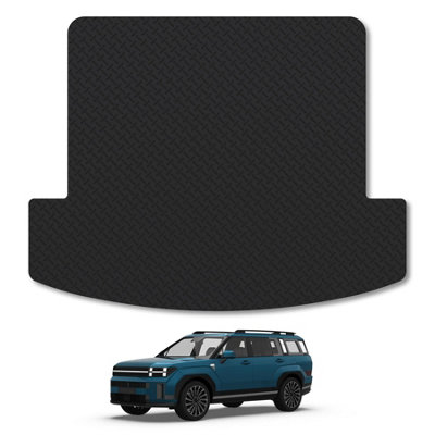 Car Mat Co Hyundai Santa Fe (Hev) (2024+) (5 Seats) Heavy-Duty Rubber Boot Mat Tailored Accessory Protector Durable 5mm Thick Waterproof from B&Q