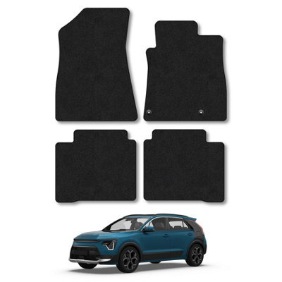 Car Mat Co Kia Niro Hev (2022+) Car Mats Black Carpet Tailored Fit Easy Clean With Clips from B&Q