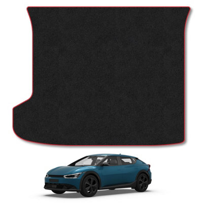 Car Mat Co Kia Ev6 (2021+) Boot Liner Tailored Accessory Protector Anti-Slip Durable Pet Friendly Carpet Red Trim from B&Q