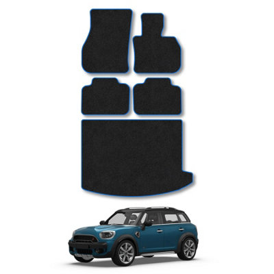 Car Mat Co Mini Countryman (2017-2023) Car Mats Tailored Fit Blue Trim Accessory Carpet Car Accessories Floor Mat from B&Q