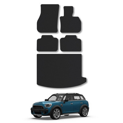 Car Mat Co Mini Countryman (2017-2023) 5mm Thick Rubber Car Mats Heavy-Duty Tailored Fit Easy-Clean from B&Q