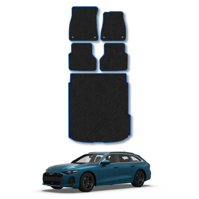 Car Mat Co Audi A6 Estate (Not E-Tron) (2025+) Car Mats Tailored Fit Blue Trim Accessory Carpet Car Accessories Floor Mat With Clips from B&Q