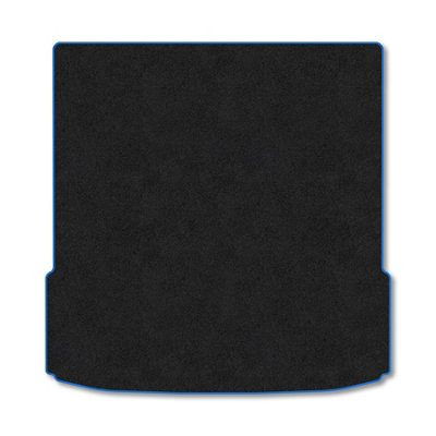 B&Q -  Audi A6 E-Tron Estate (Upper Boot) (2024+) Premium Boot Liner Tailored Accessory Protector Pet Friendly Tufted Carpet Blue Trim