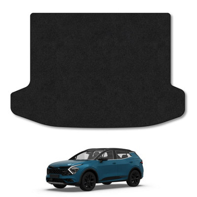 B&Q -  Kia Sportage (Hybrid) (Upper BootWith Subwoofer) (2021+) Boot Liner Tailored Protector Anti-Slip  Carpet Black Trim