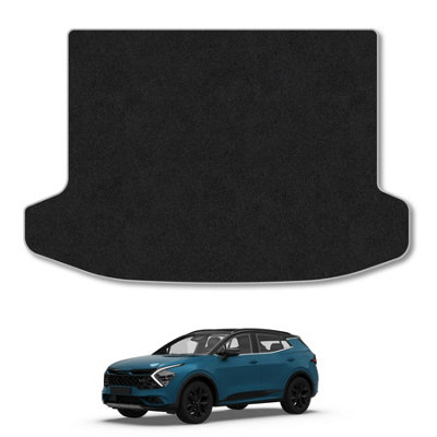 B&Q -  Kia Sportage (Hybrid) (Upper BootWith Subwoofer) (2021+) Boot Liner Tailored Protector Anti-Slip  Carpet Grey Trim