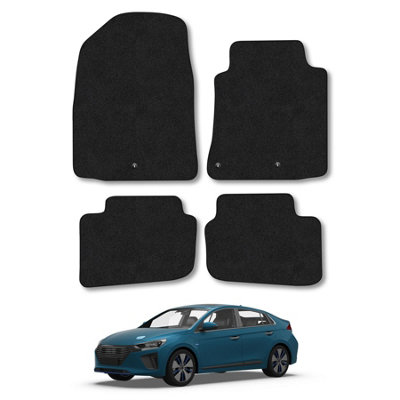 Car Mat Co Hyundai Ioniq 2020+ Hybrid Car Mats Black Carpet Tailored  Easy Clean Clips from B&Q