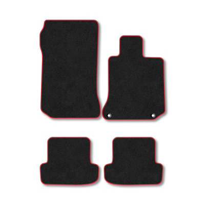 B&Q -  Mercedes C-Class 2007-2015 (W204) (Manual) (Saloon  Estate) Car Mats Red Trim