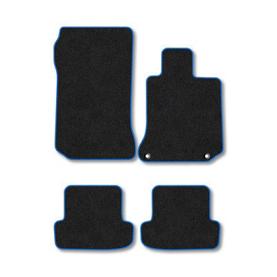 B&Q -  Mercedes C-Class 2007-2015 (W204) (Manual) (Saloon  Estate) Car Mats Blue Trim