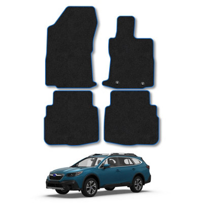 Car Mat Co Subaru Outback Estate (2019+) Car Mats Accessories Tailored Fit Carpet Floor Mats Non Slip Blue Trim Full Coverage Compatible from B&Q