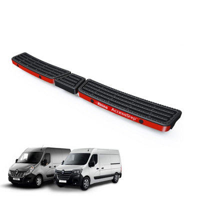 B&Q -  Accessstep For Renault Master (2010-2024)Van Rear Safety Access StepWith Reverse Sensors (Black)(Ss306Br)