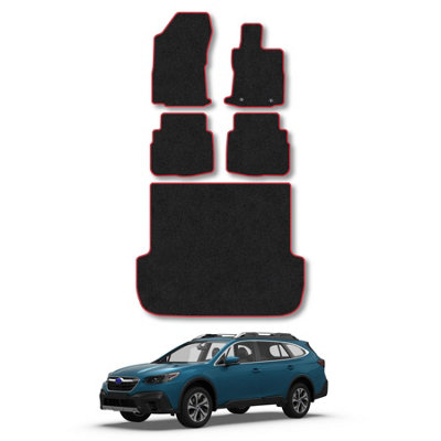 Car Mat Co Subaru Outback Estate (2019+) Car Mats Tailored Fit Red Trim Accessory Carpet Car Accessories Floor Mat With Clips from B&Q