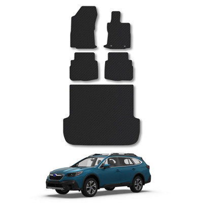 Car Mat Co Subaru Outback Estate (2019+) 5mm Thick Rubber Car Mats Heavy-Duty Tailored Fit Easy-Clean With Clips from B&Q