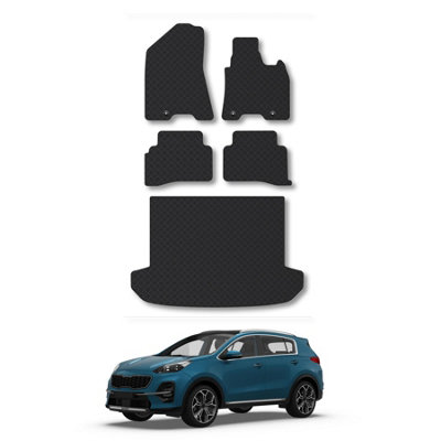 B&Q -  Kia Sportage (Stud Fixing) (Upper Boot) (2016-2021) Rubber Boot Mat Tailored Accessory Protector Liner Waterproof Accessories