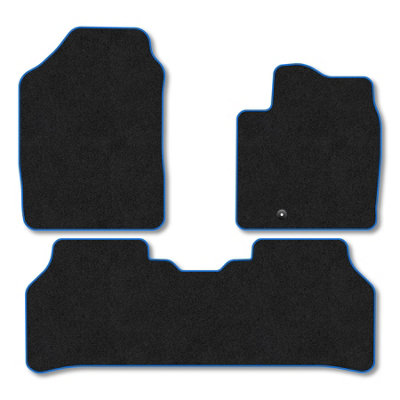 B&Q -  Hyundai Inster (2025+) Car Mats Accessories Tailored Fit Carpet Floor Mats Non Slip Blue Trim Full Coverage Compatible Accessory