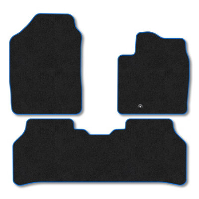 B&Q -  Hyundai Inster (2025+) Premium Car Mats Tufted-Pile Carpet Blue Trim Tailored Fit Car Accessories Durable Set