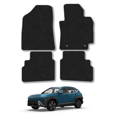Car Mat Co Hyundai Kona (Petrol / Hybrid ModelsNot For Electric Model) (2024+) Car Mats Accessories Tailored Carpet Floor Mats Non Slip from B&Q